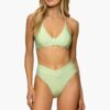 Rvca Solid Lurex High Leg Bikini Bottom Sfm S