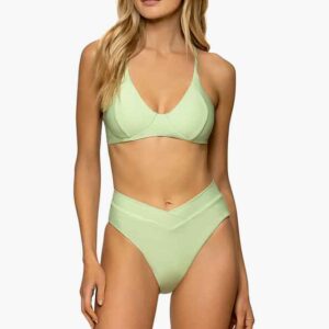 Rvca Solid Lurex High Leg Bikini Bottom Sfm S