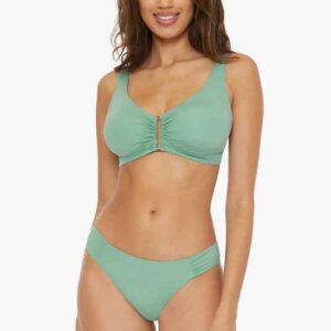 Zaful Womens Solid Color Strap Knot Bikini Set